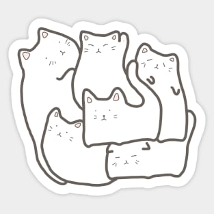 Neko White Mao Cat Puzzle Anime Kawaii Cat Meme Logo Art Sticker